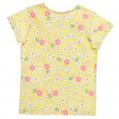 Βαμβακερό μπλουζάκι με φλοράλ τύπωμα για ένα μωρό, κίτρινο Benetton 236561 4