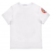 Βαμβακερό μπλουζάκι με τύπωμα Lightning McQueen για ένα μωρό, λευκό Benetton 236567 4