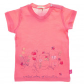 Βαμβακερό μπλουζάκι με λουλουδάτο σχέδιο για ένα μωρό, ροζ Benetton 236590 