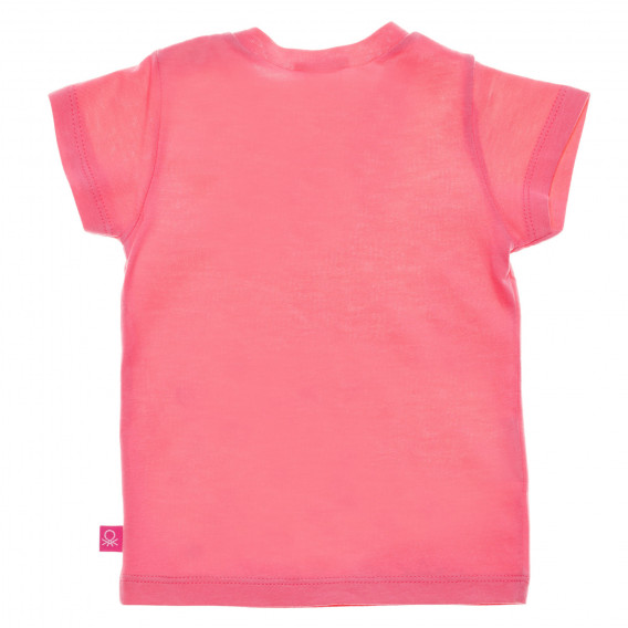 Βαμβακερό μπλουζάκι με λουλουδάτο σχέδιο για ένα μωρό, ροζ Benetton 236593 4