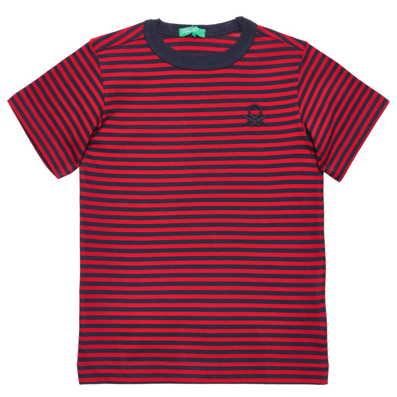 Βαμβακερό μπλουζάκι σε κόκκινες και μπλε ρίγες  236603