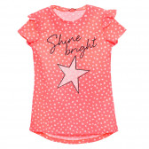 Βαμβακερό μπλουζάκι με τύπωμα εικόνα, ροζ Benetton 236615 