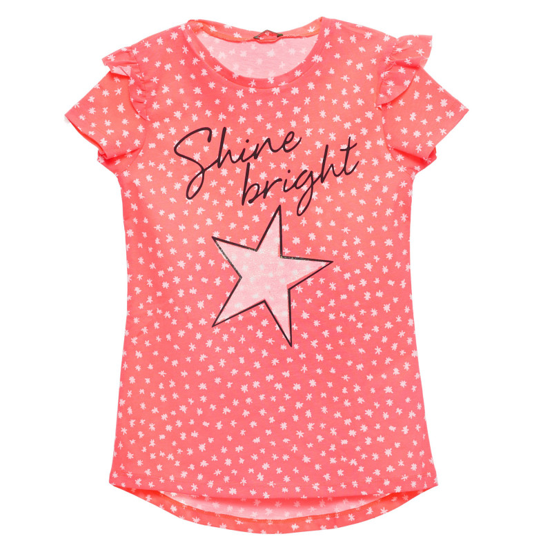 Βαμβακερό μπλουζάκι με τύπωμα εικόνα, ροζ  236615