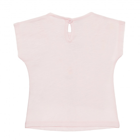 Βαμβακερή μπλούζα με κοντά μανίκια για ένα μωρό, ροζ Benetton 236620 2