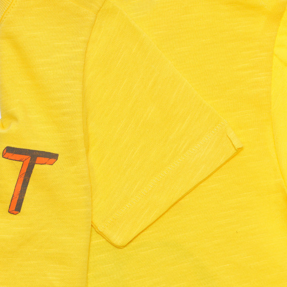 Βαμβακερό μπλουζάκι με γραφικό σχέδιο για ένα μωρό, με κίτρινο χρώμα Benetton 236629 3