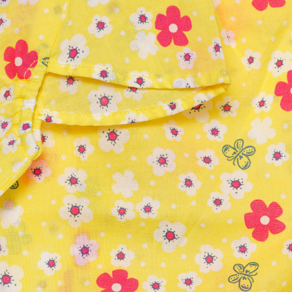 Βαμβακερό τουνίκ με λουλουδάτο σχέδιο για ένα μωρό, κίτρινο Benetton 236636 2