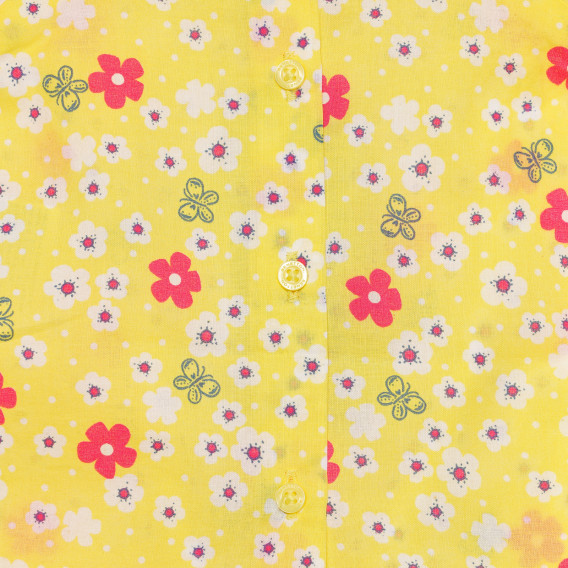 Βαμβακερό τουνίκ με λουλουδάτο σχέδιο για ένα μωρό, κίτρινο Benetton 236638 4