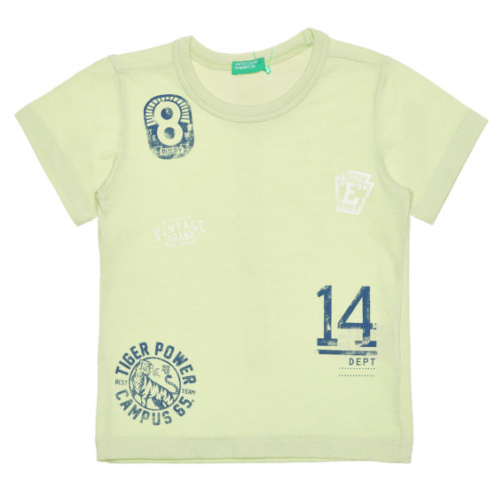 Μπλουζάκι με τύπωμα για μωρό, ανοιχτό πράσινο Benetton 236643 