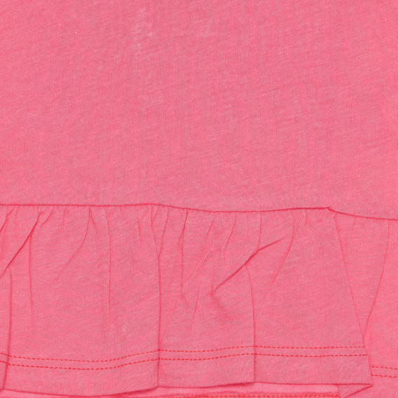 Βαμβακερό μπλουζάκι με τη λεζάντα Smile, ροζ Benetton 236650 4