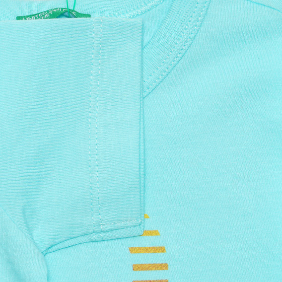 Βαμβακερό μπλουζάκι με το λογότυπο της μάρκας για ένα μωρό, γαλάζιο Benetton 236652 2