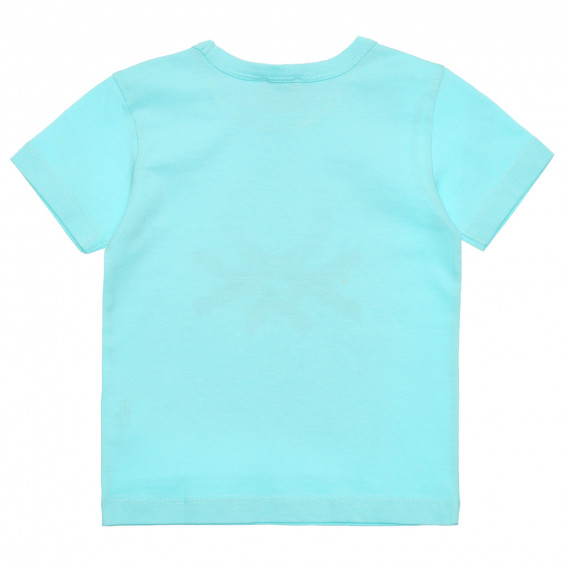 Βαμβακερό μπλουζάκι με το λογότυπο της μάρκας για ένα μωρό, γαλάζιο Benetton 236653 3
