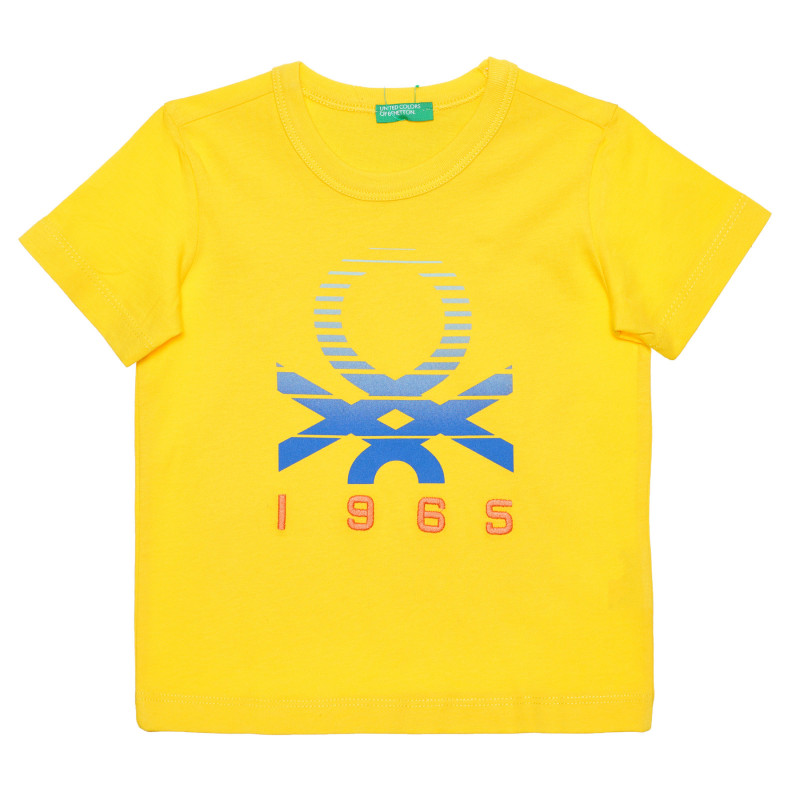 Βαμβακερό μπλουζάκι με το λογότυπο της μάρκας για ένα μωρό, με κίτρινο χρώμα  236655