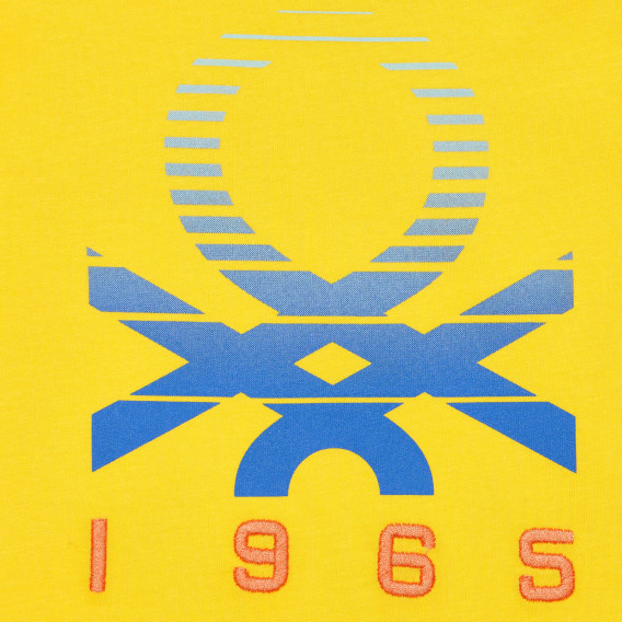 Βαμβακερό μπλουζάκι με το λογότυπο της μάρκας για ένα μωρό, με κίτρινο χρώμα Benetton 236658 4