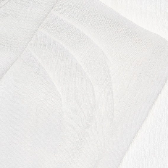 Βαμβακερή μπλούζα με κοντά μανίκια για ένα μωρό, λευκό Benetton 236665 3