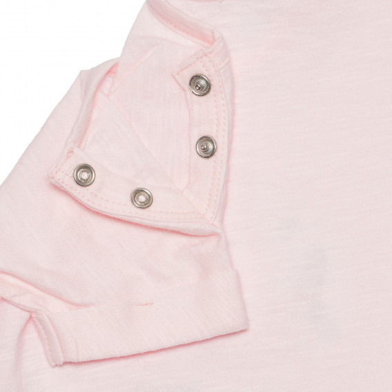 Βαμβακερό μπλουζάκι με τύπωμα για ένα μωρό, σε ροζ χρώμα Benetton 236694 4