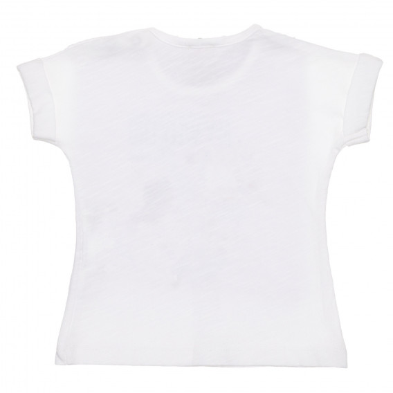 Βαμβακερό μπλουζάκι με τύπωμα για μωρό, λευκό Benetton 236696 2