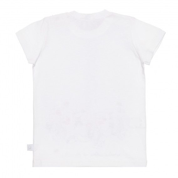 Βαμβακερό μπλουζάκι με γραφικό σχέδιο σε λευκό. Benetton 236702 4