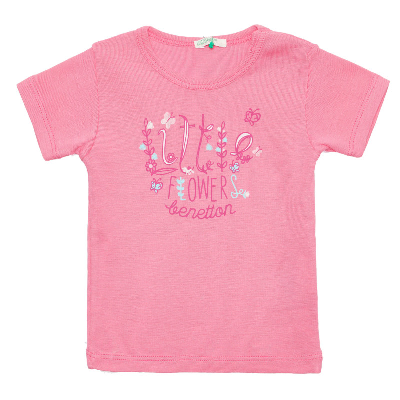 Βαμβακερό μπλουζάκι με τύπωμα για μωρό, σε ροζ χρώμα  236707