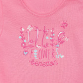 Βαμβακερό μπλουζάκι με τύπωμα για μωρό, σε ροζ χρώμα Benetton 236708 2
