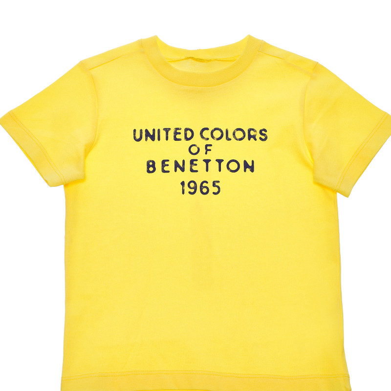 Βαμβακερό μπλουζάκι με λογότυπο, κίτρινο  236711