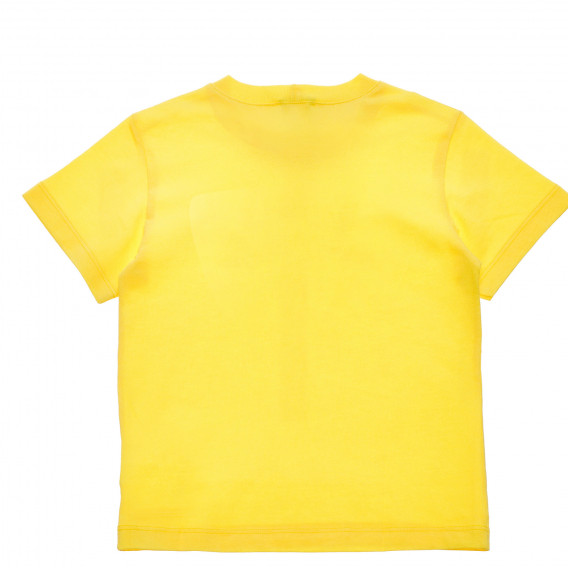 Βαμβακερό μπλουζάκι με λογότυπο, κίτρινο Benetton 236713 3