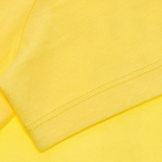 Βαμβακερό μπλουζάκι με λογότυπο, κίτρινο Benetton 236714 4