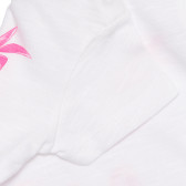 Βαμβακερό κοντομάνικο μπλουζάκι με τύπωμα, λευκό Benetton 236718 4