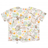 Βαμβακερό μπλουζάκι με φλοράλ τύπωμα, σε λευκό Benetton 236742 4