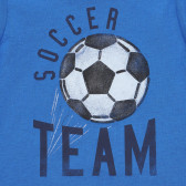 Βαμβακερό μπλουζάκι με μπάλες ποδοσφαίρου, μπλε Benetton 236748 2