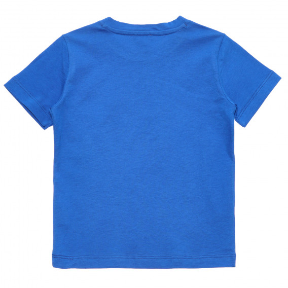 Βαμβακερό μπλουζάκι με μπάλες ποδοσφαίρου, μπλε Benetton 236749 3