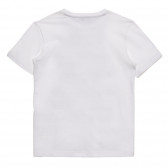 Βαμβακερό μπλουζάκι με τύπωμα ποδοσφαίρου, λευκό Benetton 236780 4