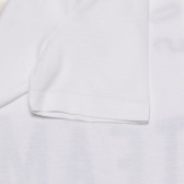 Βαμβακερό μπλουζάκι με τύπωμα ποδοσφαίρου, λευκό Benetton 236781 2