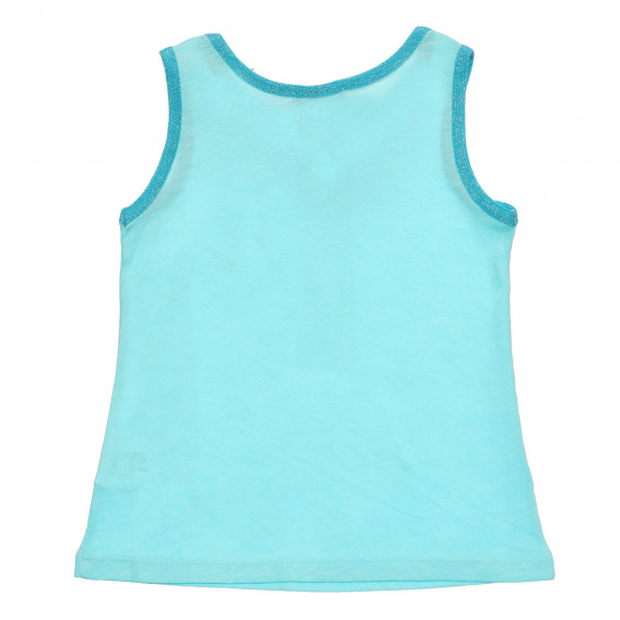 Βαμβακερή μπλούζα με ουράνιο τόξο απλικέ για ένα μωρό, γαλάζιο Benetton 236804 4