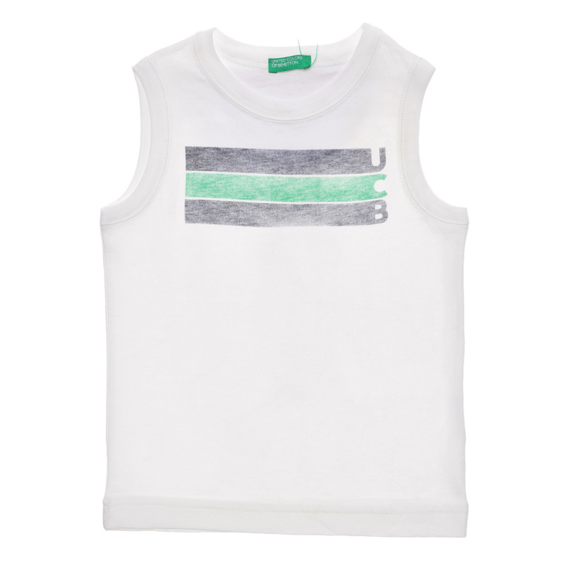 Βαμβακερή μπλούζα με τύπωμα για μωρό, λευκό  236823