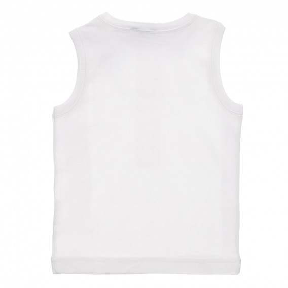 Βαμβακερή μπλούζα με τύπωμα για μωρό, λευκό Benetton 236825 4
