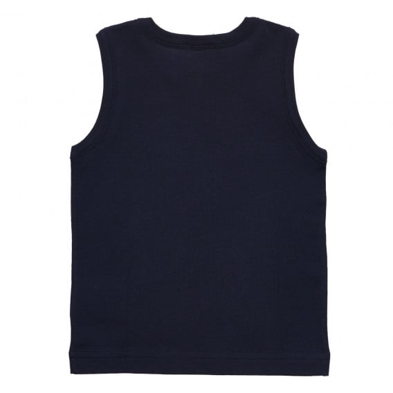 Βαμβακερή μπλούζα με τύπωμα, σκούρο μπλε Benetton 236828 4