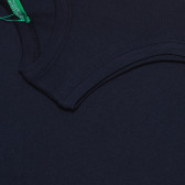 Βαμβακερή μπλούζα με τύπωμα, σκούρο μπλε Benetton 236829 2