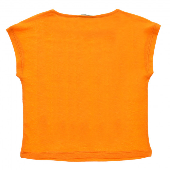 Βαμβακερό μπλουζάκι με τύπωμα και λεζάντα για ένα μωρό, πορτοκαλί Benetton 236832 4