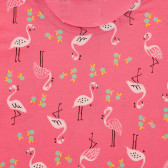 Βαμβακερή μπλούζα με φλαμίνγκο, ροζ Benetton 236836 2