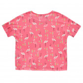 Βαμβακερή μπλούζα με φλαμίνγκο, ροζ Benetton 236837 4