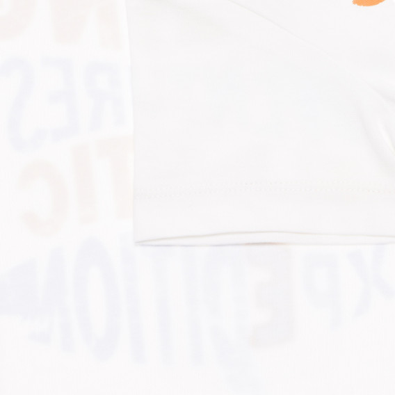 Βαμβακερό μπλουζάκι με γραφικό σχέδιο για ένα μωρό σε λευκό χρώμα Benetton 236841 2