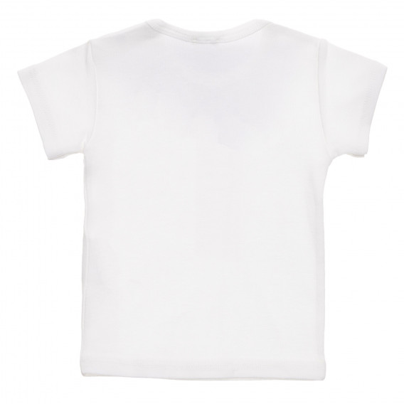 Βαμβακερό μπλουζάκι με τύπωμα επωνυμίας για ένα μωρό, λευκό Benetton 236864 4