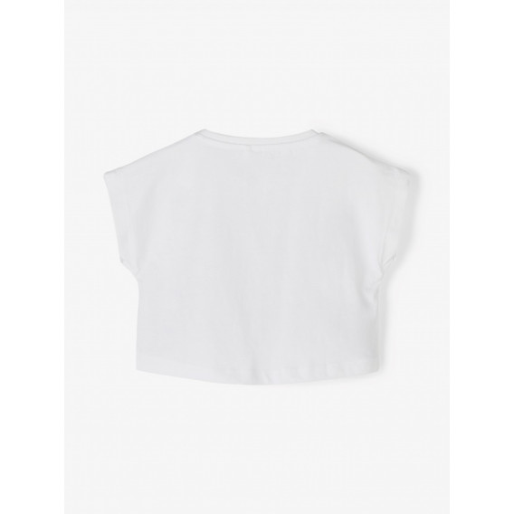 Μπλουζάκι από οργανικό βαμβάκι με τύπωμα και επιγραφή, λευκό Name it 236924 2