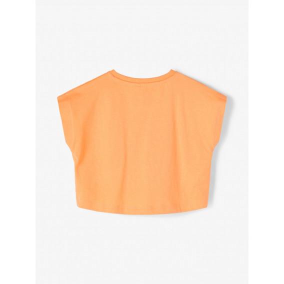 Μπλουζάκι από οργανικό βαμβάκι με τύπωμα φοίνικα, σε πορτοκαλί χρώμα Name it 236927 2