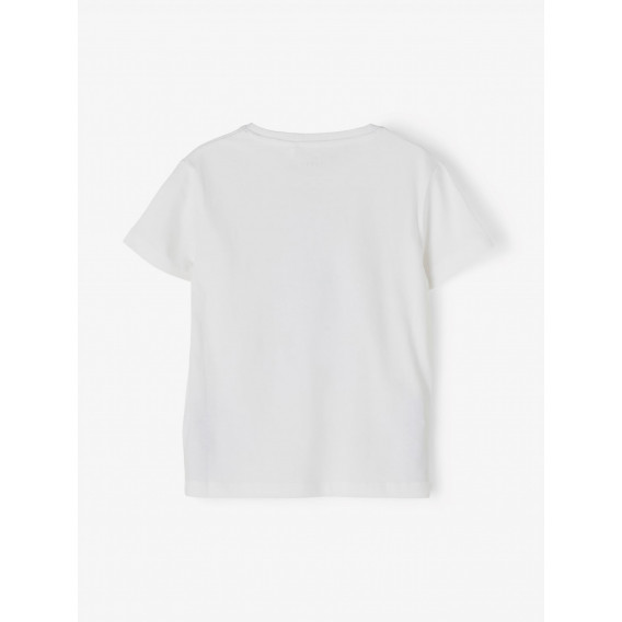 Μπλουζάκι από οργανικό βαμβάκι με τύπωμα φοίνικα και επιγραφή, λευκό Name it 236954 2
