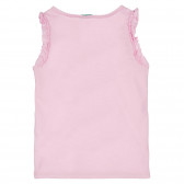 Βαμβακερή μπλούζα με τύπωμα πάντα για ένα μωρό, ανοιχτό ροζ Benetton 236959 4