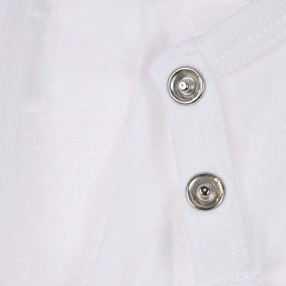 Βαμβακερή μπλούζα με τύπωμα καρχαρία για μωρό, λευκό Benetton 236966 7