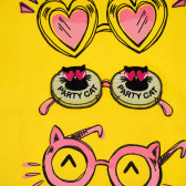 Βαμβακερό μπλουζάκι με γυαλιά για ένα μωρό, κίτρινο Benetton 236981 2