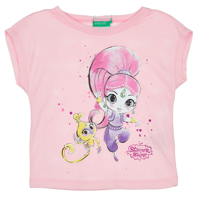 Βαμβακερό μπλουζάκι με τύπωμα πριγκίπισσα για ένα μωρό, ροζ  236988