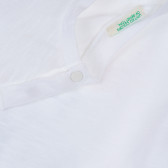 Βαμβακερό μπλουζάκι με τύπωμα ζωολογικού κήπου για ένα μωρό, λευκό Benetton 237030 3